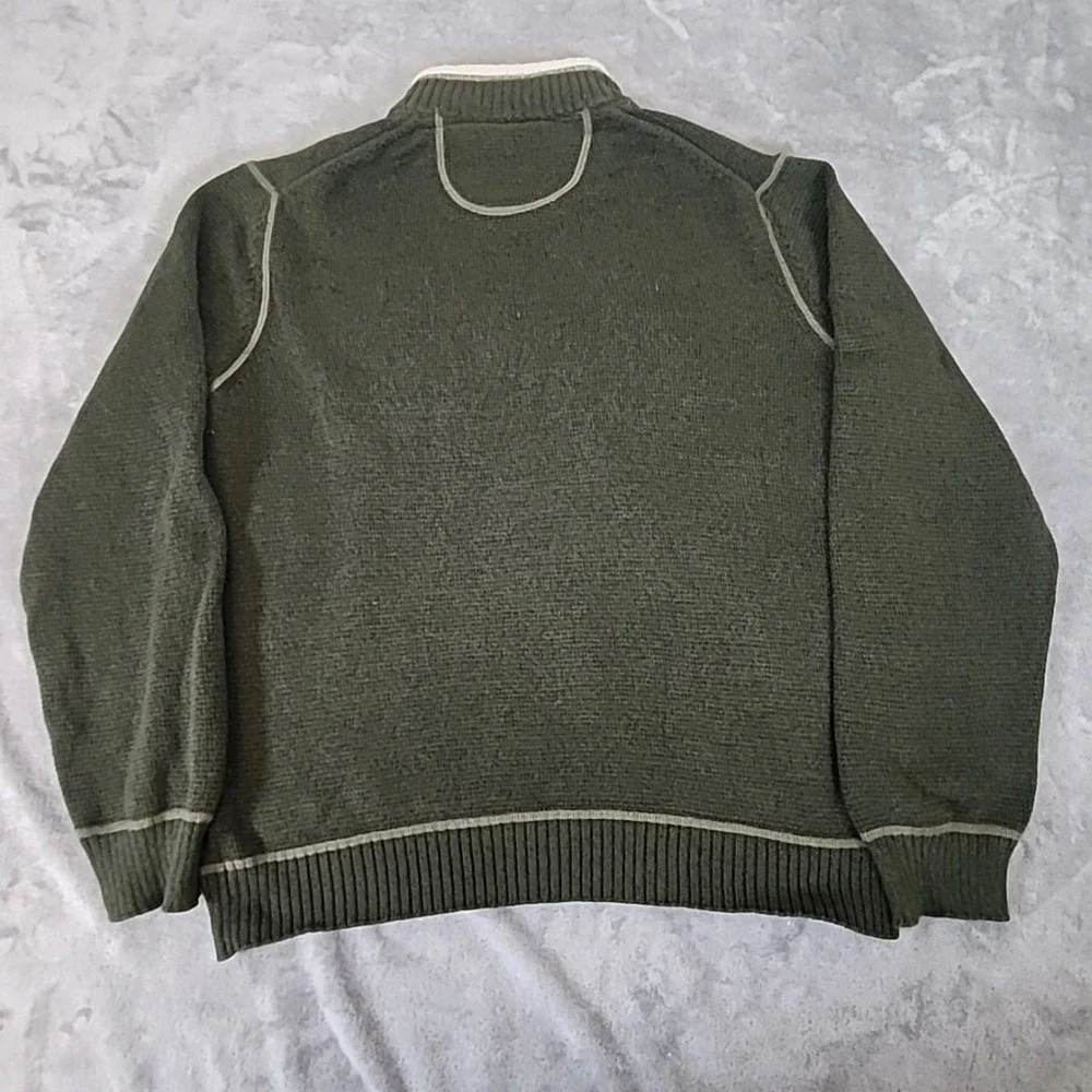 GH Bass Co Sweater Mens XL Green Knit Pullover‎ Sherpa Lined Gorpcore Outdoors